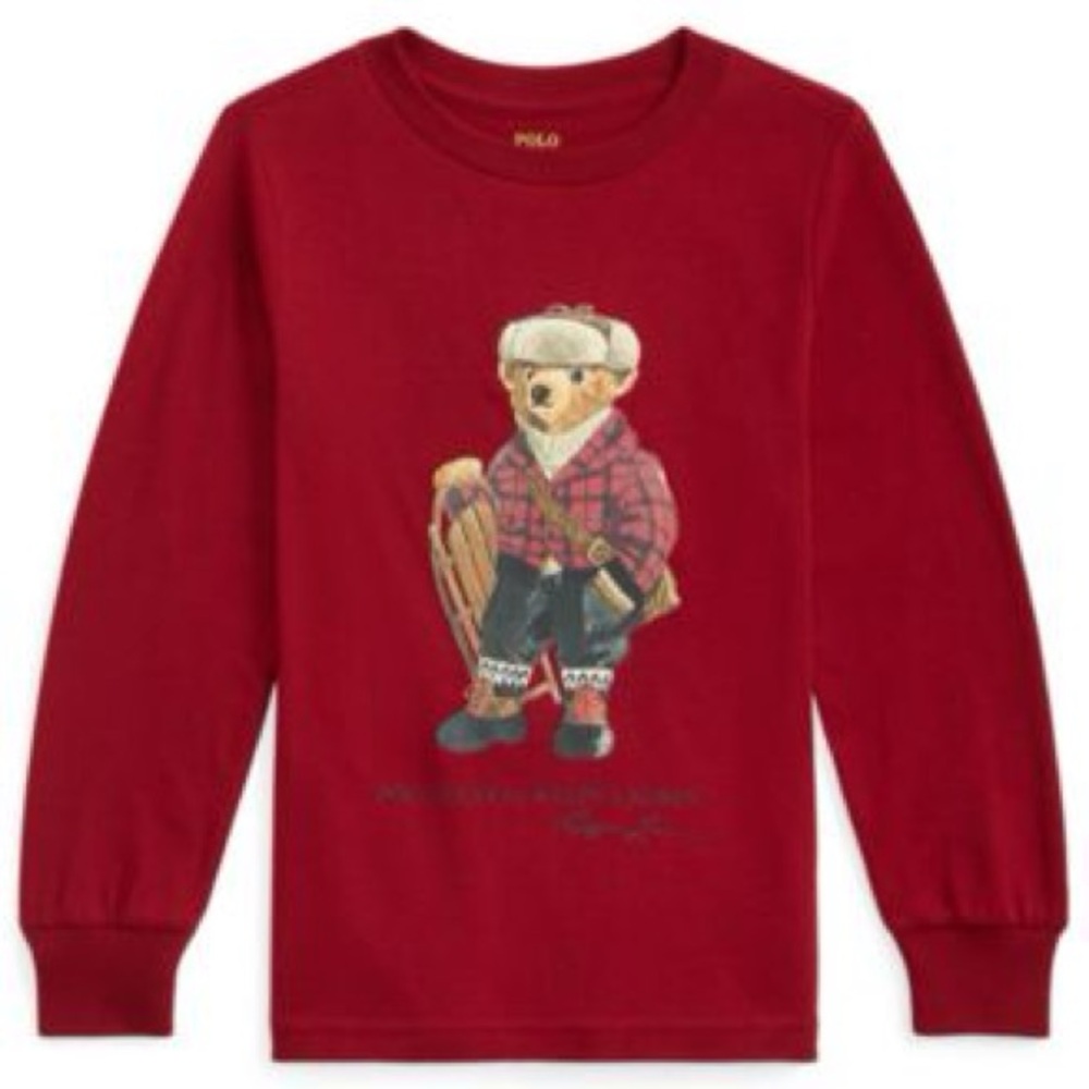 NWT Ralph lauren Polo Bear Cotton Long-Sleeve Tee